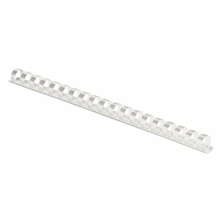 FELLOWES Plastic Binding, 3/8", 55 Sh, White, PK100 52371